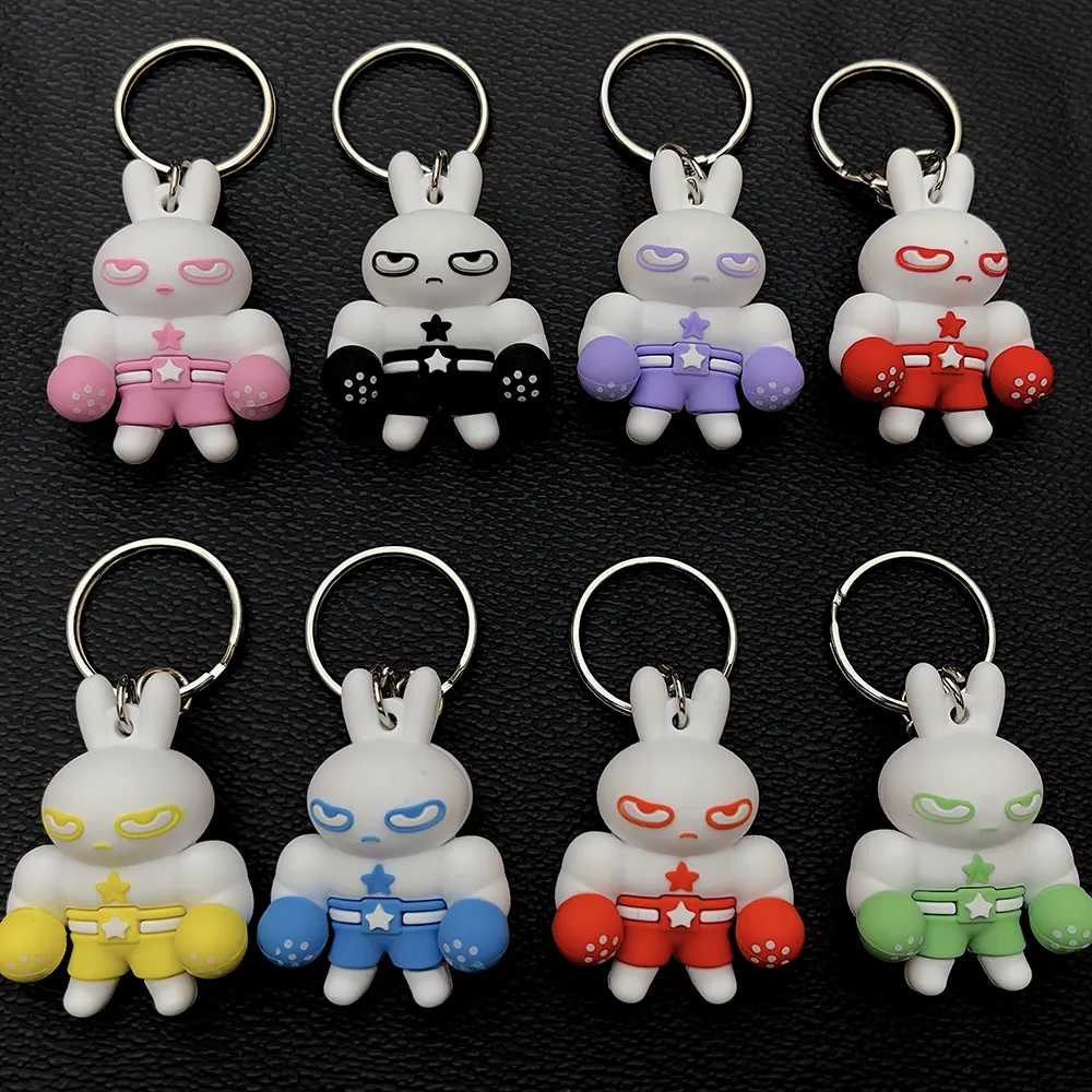 Wholesale custom 2d/3d soft rubber key chain silicone keyring plastic pvc key holder chain personalised logo fashion keychains