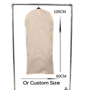 थोक उच्च गुणवत्ता वाले भारी शुल्क कैनवास कपास लुभावनी फोल्डेबल परिधान बैग पर्यावरण के अनुकूल सूट कवर कपड़े रक्षक बैग - Product Image 4