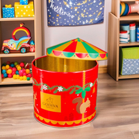 Boîte à bonbons de Noël interactive musicale en métal de qualité alimentaire, boîte à musique sécurisée pour enfants, emballage cadeau de fête pour enfants