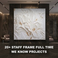 Art abstrait en relief 3D fait main de qualité supérieure pour la décoration des espaces publics d'hôtels, projet hôtelier professionnel, décoration murale
