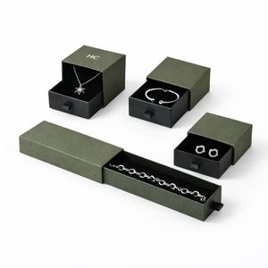 Ensemble de bijoux en gros, boîte cadeau de luxe personnalisée avec tiroir rigide, insert en papier, gaufrage, logo personnalisé, livraison directe d'usine - Product Image 4