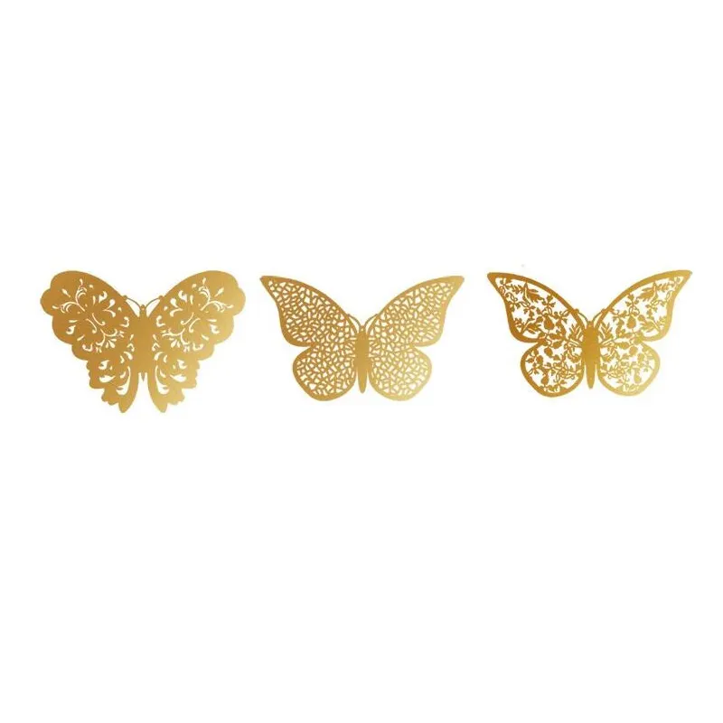 DIY Home Wall Decoration Sticker Metallic Feel 3D Butterfly Wall Sticker