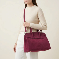 Sacs à main spacieux en cuir suédé de luxe pour femmes, esthétique Old Money, sac fourre-tout de travail, marque privée, logo personnalisé