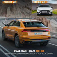 Caméra embarquée 4K HDR 3,16 pouces avec détection de mouvement, double caméra avant et arrière, mini DVR de voiture avec Wi-Fi 5G, GPS et WDR