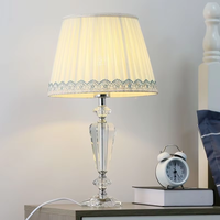 Lampe de table en cristal nordique avec télécommande LED, lumière chaude tricolore pour chambre à coucher, salon et hôtel