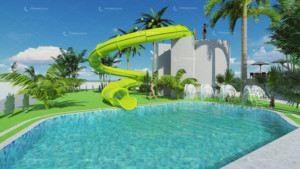 Nhiều Thiết Bị Công Viên Nước Trượt Thẳng Dưới Nước + Trượt Nước Cho Người Lớn Trượt Hồ Bơi - Product Image 3