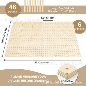 Wooden <b>Dish</b> <b>Rack</b> With Pegboard Adjustable Countertop Desktop Drainer For Kitchen Multipurpose Storage Organizer - Product Image 5