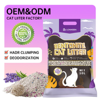 Litière pour chat agglomérante en bentonite colorée, design classique, 5L, 10L, 25L, 10KG, faible dispersion, prix de gros