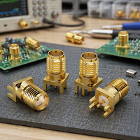 Conector SMA Hembra Recto de 6GHz de Alto Rendimiento para Soldadura en PCB, Adaptador RF Chapado en Oro, Venta al Por Mayor