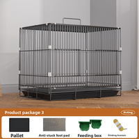 Grande cage à oiseaux en fer pour deux oiseaux avec cloison amovible, cage d'élevage pour pigeons, canaris, petits animaux domestiques