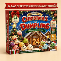 Calendrier de l'Avent de Noël : Jouets Squishy – Boîte Mystère Compte à Rebours 24 Jours – Jouets Anti-Stress à Presser – Coffret Cadeau de Fêtes
