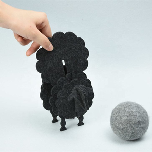 Felt Sheep <b>Coasters</b> 3 mm Thick Eco-Friendly Lightweight <b>Heat</b> Insulated Table Decoration Set - Product Image 3