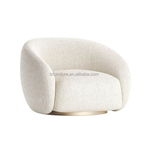 Modern Swivel Accent <b>Chair</b> <b>Barrel</b> Armchair Upholstered Performance Fabric Solid Wood Legs Commercial Hotel Apartment Living Room - Product Image 4