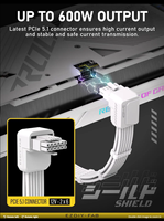 Câble d'extension GPU PCIe 5.1 blindé à 90 degrés 12V-2x6 16 broches 12VHPWR PSU pour cartes graphiques RTX 40 et 50, avec peignes de câblage blancs