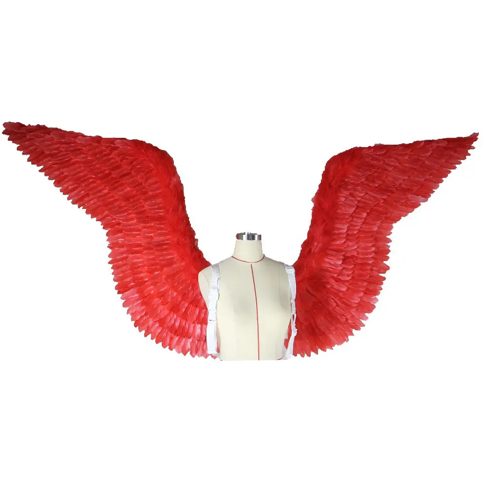 아름다움 축제 파티 사진 소품 모델 수공예품 할로윈 붉은 깃털 천사 날개 과시