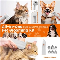 12000Pa Kit de toilettage pour animaux de compagnie Aspirateur de cheveux Aspirateur Nettoyeur Ensemble Chien Chat Peigne Cheveux Aspirateur Tondeuse Tondeuse Nettoyage pour animaux de compagnie Produits de toilettage