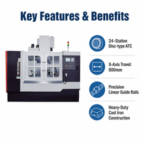 Centre d'usinage vertical CNC 3 axes VMC850E VMC850B VMC1055 VMC1260 BT40 pour le traitement des moules métalliques
