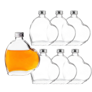 Botella de Vidrio Única en Forma de Corazón de 200 ml, Mini Botella Transparente Premium con Tapa Plateada, Perfecta para Licores de Boutique y Sets de Recuerdos - Product Image 2