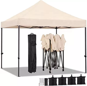 Tente de Salon Commercial 3x3m Pliante Rectangulaire Étendue Imperméable avec Cadre en Acier Pliable Toutes Saisons en Oxford 210D Enduit Anti-UV - Product Image 3