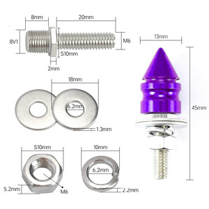 Tornillo para matrícula serie Pagoda, rosca M6, universal para todos los modelos de coches, piezas de modificación exterior - Product Image 3