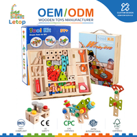Boîte à outils en bois de 67 pièces, jouet pour enfants, construction STEM, démontage, jeu éducatif Montessori, ensemble de cadeaux