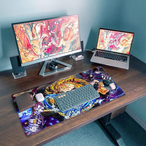 Tapis de souris de jeu Demon Slayer de haute qualité, personnalisable, grand tapis d'ordinateur compatible avec Kimetsu No Yaiba, sublimation - Product Image 4