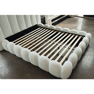 Итальянская мебель для спальни: современная мягкая кровать в кремовом стиле, роскошная кровать размера «<span class=keywords><strong>queen</strong></span>-<span class=keywords><strong>size</strong></span>», каркас кровати размера «king-<span class=keywords><strong>size</strong></span>» с обивкой - Product Image 5