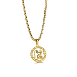 Magnifique collier ras du cou plaqué or 18 carats, bijoux personnalisés, signes du zodiaque, horoscope - Product Image 2