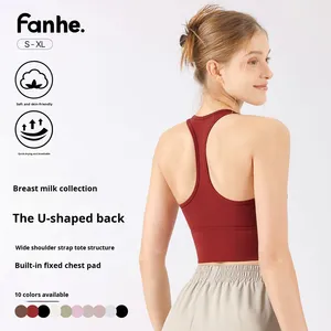 Sujetador Deportivo para Mujer, Transpirable, de Alta Sujeción, con Tirantes Cruzados, Antigolpes, Copa Fija, Top de Yoga y Fitness, de Secado Rápido, Color Rojo - Product Image 4