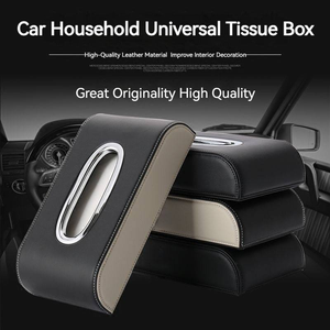 Boîte à mouchoirs créative en <span class=keywords><strong>cuir</strong></span> pour voiture Console centrale Accoudoir Sac à serviettes Sac de siège pour hommes et femmes - Product Image 2