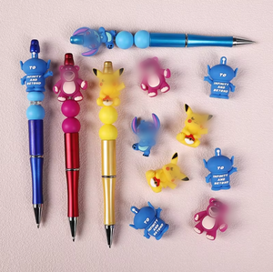 Bolígrafos de Diseño de Lujo con Cuentas Decorativas 3D de Dibujos Animados, <span class=keywords><strong>Pika</strong></span> Chu, Fresa, Oso, Silicona de Grado Alimenticio, Ecológica, Suave - Product Image 3
