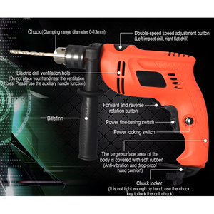 Electric Drill <b>Tool</b> <b>Set</b> 1/2 In Cordless Combination Kit Home Maintenance - Product Image 2