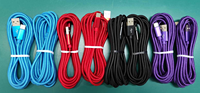 Câble de Recharge Rapide et de Données Rouge Tressé 2 m USB-A vers USB-C pour S10 S9 S8 avec Gaine en Nylon