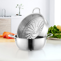 Casserole en acier titane antiadhésive avec couvercle à pression pour cuisinières à gaz et à induction, construction en acier inoxydable