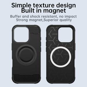 คาร์บอนไฟเบอร์แบบดูดแม่เหล็กสำหรับ <span class=keywords><strong>iPhone</strong></span> 16 PRO MAX 15 PLUS 14 Pro เคสป้องกันซิลิโคน TPU ของแท้กันกระแทก - Product Image 3