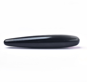 Top Quality Polido Varinha Natural 180x30 Preto Obsidian Cristal Massagem Vara - Product Image 2