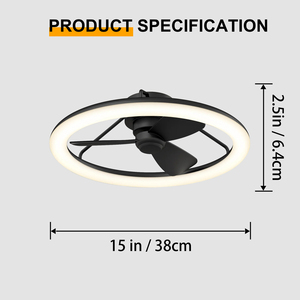 Modern LED Ceiling <b>Fan</b> Light DC Motor Remote App <b>Control</b> 6 Wind Speed Timer 1-2H 3 Color flush Mount for Living Room bedroom - Product Image 5