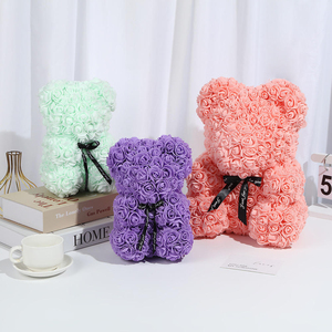 ของขวัญสร้างสรรค์ วันวาเลนไทน์ วันพ่อ วันแม่ ของขวัญแต่งงาน ของขวัญวันเกิด มงกุฎแต่งงาน หมีน้อยน่ารักและดอกไม้ - Product Image 3