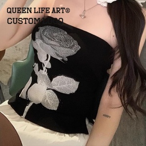 Top Corto da <span class=keywords><strong>Donna</strong></span>, Manica Corta, Vestibilità Ampia, Casual, Moda Personalizzabile con Logo, <span class=keywords><strong>Abbigliamento</strong></span> Grunge Y2K - Product Image 1