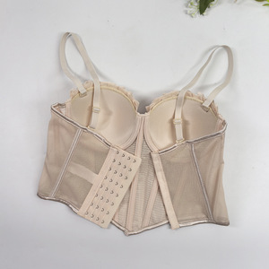 Abito Vintage estivo in pizzo a maglia sottile Sexy da donna con corsetto <span class=keywords><strong>imbottito</strong></span> <span class=keywords><strong>imbottito</strong></span> <span class=keywords><strong>reggiseno</strong></span> da donna <span class=keywords><strong>trasparente</strong></span> con canotta arricciato - Product Image 6