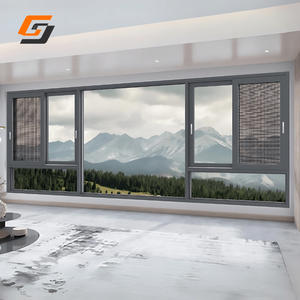 GS High Quality Double Track Aluminum Sliding <b>Window</b> with Insect <b>Screen</b> for Balcony and Living Room - Product Image 1