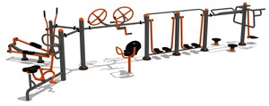 Equipo de Entrenamiento Combinado para Ejercicio al Aire Libre, <span class=keywords><strong>Aparato</strong></span> de Ejercicio de Acero, Prensa de Piernas Sentada, Equipo de Gimnasio para Uso en Parques para Adultos - Product Image 3