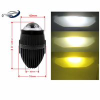 Projecteur de feux antibrouillard LED laser tricolore de 2,0 pouces, 80W 5800K, double faisceau, 12V, pour Honda Toyota
