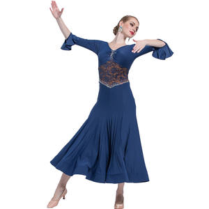 M-1750 גברת של בפועל סלוניים שמלת סטנדרטי למבוגרים ביצוע אימון מודרני ואלס ריקוד לטיני ריקוד ארוך שמלת למכירה - Product Image 1