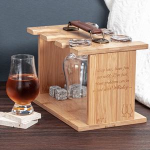 Soporte de secado de cristalería de bambú, soporte para vidrio de whisky, estante de madera, compatible con vasos de whisky <span class=keywords><strong>Glencairn</strong></span> - Product Image 6