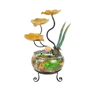 Pecera de Vidrio de Escritorio con Fuente de Agua, Diseño Circular Elegante para Oficina, Decoración del Hogar, Regalo, 110-240V, Fácil de Limpiar - Product Image 5