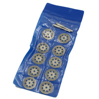 Nouvelle vente flash : 10 disques de coupe rotatifs miniatures de 22 mm, accessoires pour outils de bricolage pour Dremel avec 2 tiges