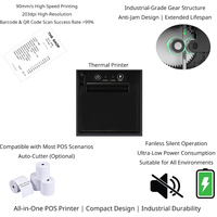 Computadora POS para Supermercado con Pantalla Dual de 15 Pulgadas, Impresora Térmica, Sistema Operativo Android/Linux/Windows, Pantalla Táctil Capacitiva de 10 Puntos
