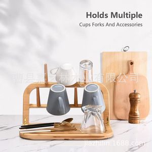 New cross-border baby <b>bottle</b> <b>drying</b> <b>rack</b>, foldable solid wood water cup drainer, portable solid wood cup storage <b>rack</b> - Product Image 4