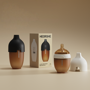 HEORSHE Biberón Anticólicos de 160 ml (5 oz) para Bebés, Libre de BPA, con Cuello Ancho de Silicona, <span class=keywords><strong>Tetinas</strong></span> de Flujo Lento, con Diseño Impreso, Certificado LFGB, de 0 a 12 Meses - Product Image 6